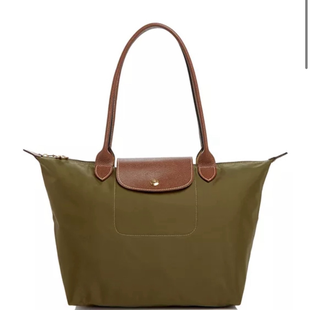 Medium Le Pliage Nylon Shoulder Tote - Olive